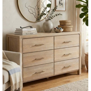 B5822 - 31 : Tủ Ngang 06 Ngăn Kéo - Màu Kem Sứ Nung